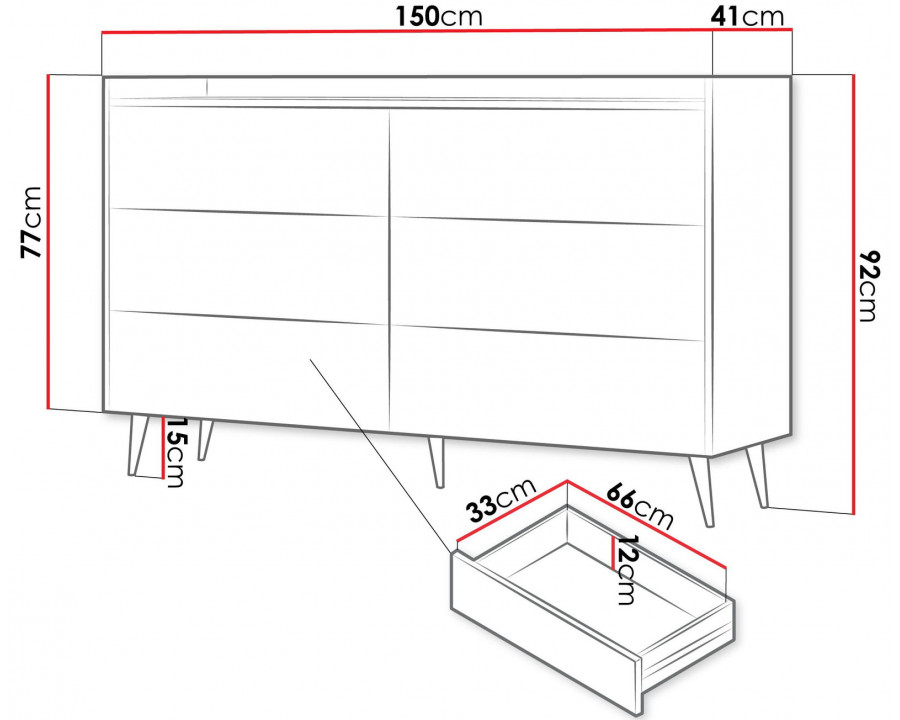 Комод ADEMO REG 3 150х92х41 горіх / горіх