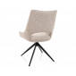 Стілець кухонний обідній м'який Fino I Бежева тканина Noelle / Чорний каркас