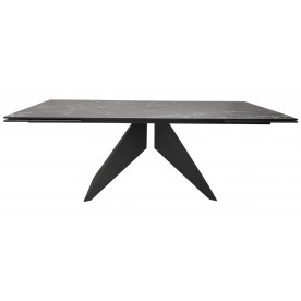 Стіл розкладний керамічний Sapphire Black Marble 200(300)*100 см. Чорний