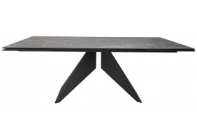 Стіл розкладний керамічний Sapphire Black Marble 200(300)*100 см. Чорний