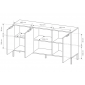 Комод Ларс / Lars 3-дверний 3D/153 Антрацит Ш153xВ82 см.