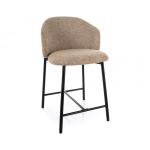 Напівбарний стілець кухонний Osaka H-2 Бежева тканина / Чорний каркас