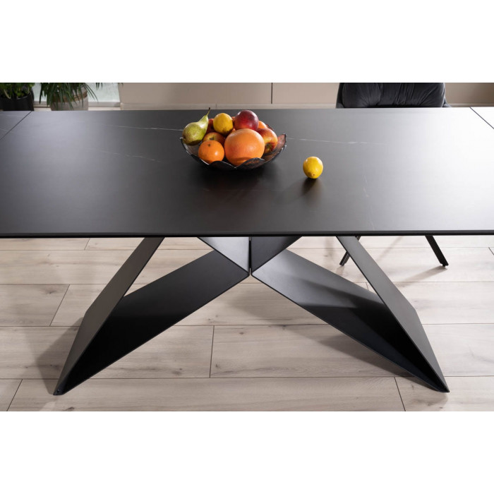 Стіл обідній розкладний WESTIN CERAMIC 160(240)*90 чорний SAHARA NOIR/чорний мат WESTINCCC160