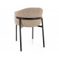 Стілець кухонний обідній м'який Osaka Бежева тканина / Чорний каркас