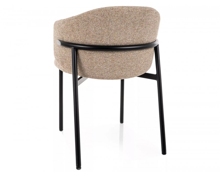 Стілець кухонний обідній м'який Osaka Бежева тканина / Чорний каркас