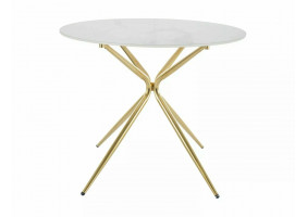 Стіл обідній AZALIA CERAMIC Білий / Золотий Діаметр 90