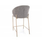Напівбарний стілець кухонний Kioto H-2 Сіра тканина / Кашемір каркас