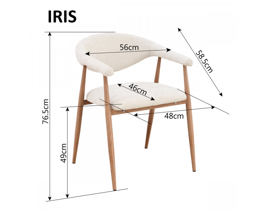 Стілець IRIS дуб метал / світлий беж тканина