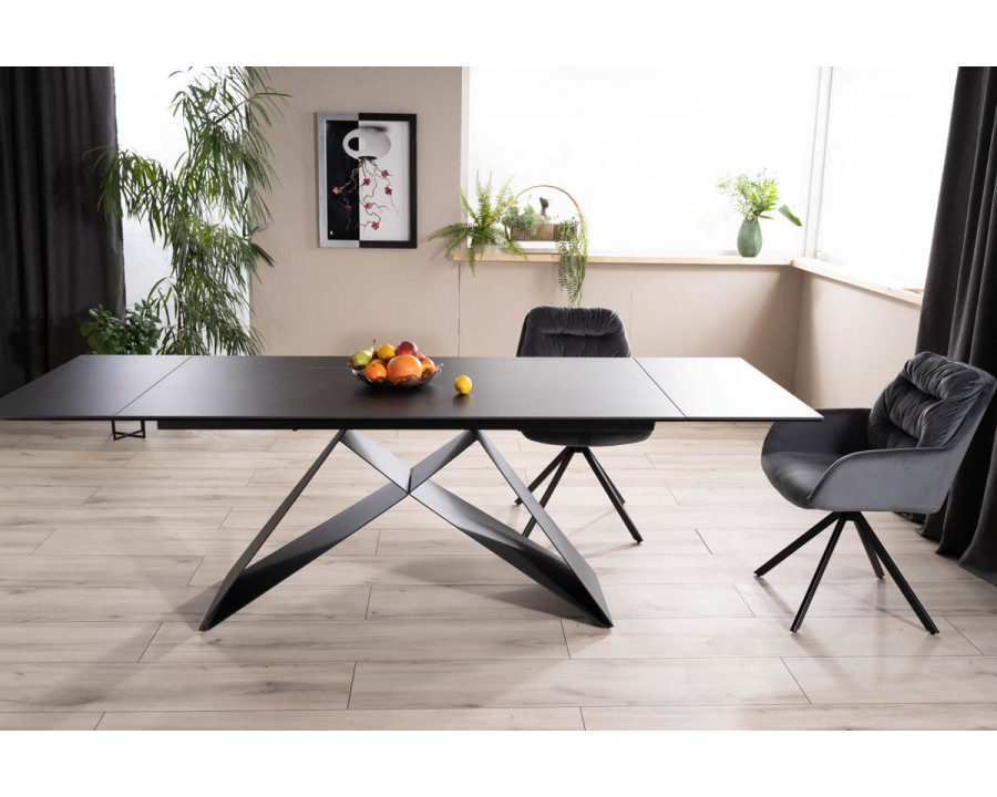Стіл обідній розкладний WESTIN CERAMIC 160(240)*90 чорний SAHARA NOIR/чорний мат WESTINCCC160