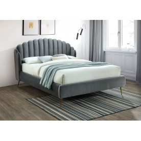 Двоспальне ліжко Calabria Velvet 160X200 Сірий