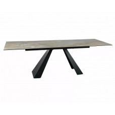 Стіл обідній кухонний розкладний Salvadore Ceramic (160–240)×90 см Кераміка Беж / Чорний каркас