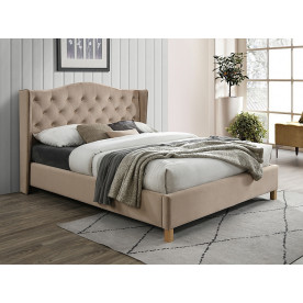 Ліжко двуспальне ASPEN VELVET 160x200 колір беж/дуб BLUVEL 28