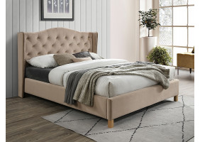 Ліжко двуспальне ASPEN VELVET 160x200 колір беж/дуб BLUVEL 28
