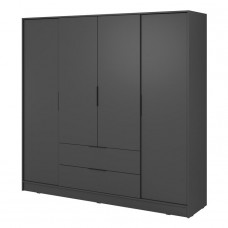 Шафа для одягу Келлі / Kelly 4D 4-дверна Графіт 206х51х200 см.