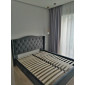 Двоспальне ліжко Aspen Velvet 160X200 Сірий / Дуб