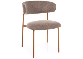 Стілець кухонний обідній м'який Elton D Бежева тканина Brego / Дуб каркас