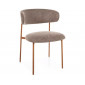 Стілець кухонний обідній м'який Elton D Бежева тканина Brego / Дуб каркас