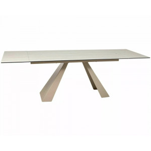 Стіл обідній кухонний розкладний Salvadore Ceramic (160–240)×90 см Кераміка Беж / Кашемір каркас