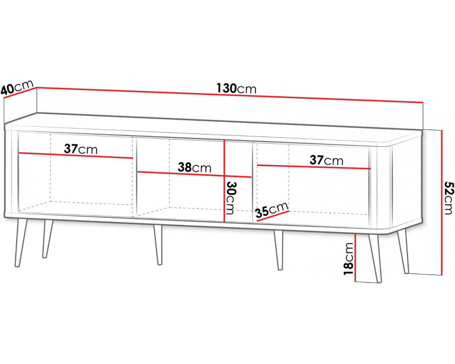 Тумба під телевізор MARLY REG 14 130х52х40 кашемір / горіх