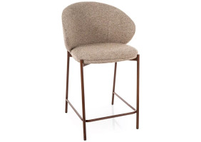 Напівбарний стілець кухонний Kioto H-2 Бежева тканина / Горіх каркас