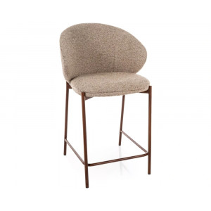 Напівбарний стілець кухонний Kioto H-2 Бежева тканина / Горіх каркас