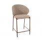 Напівбарний стілець кухонний Kioto H-2 Бежева тканина / Горіх каркас