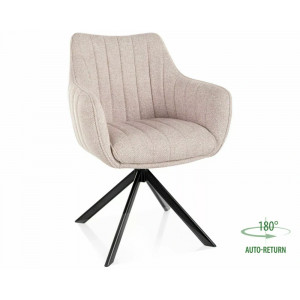 Стілець кухонний обідній м'який Azalia Leo Світло-бежева тканина / Чорний каркас