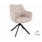 Стілець кухонний обідній м'який Azalia Leo Світло-бежева тканина / Чорний каркас