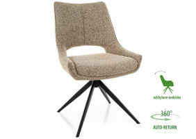 Стілець кухонний обідній м'який Fino I Темно-бежева тканина Noelle / Чорний каркас