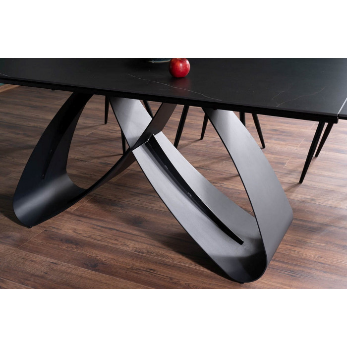 Стіл обідній розкладний SAMANTA CERAMIC 160(240)*90 чорний SAHARA NOIR/чорний мат SAMANTACC160
