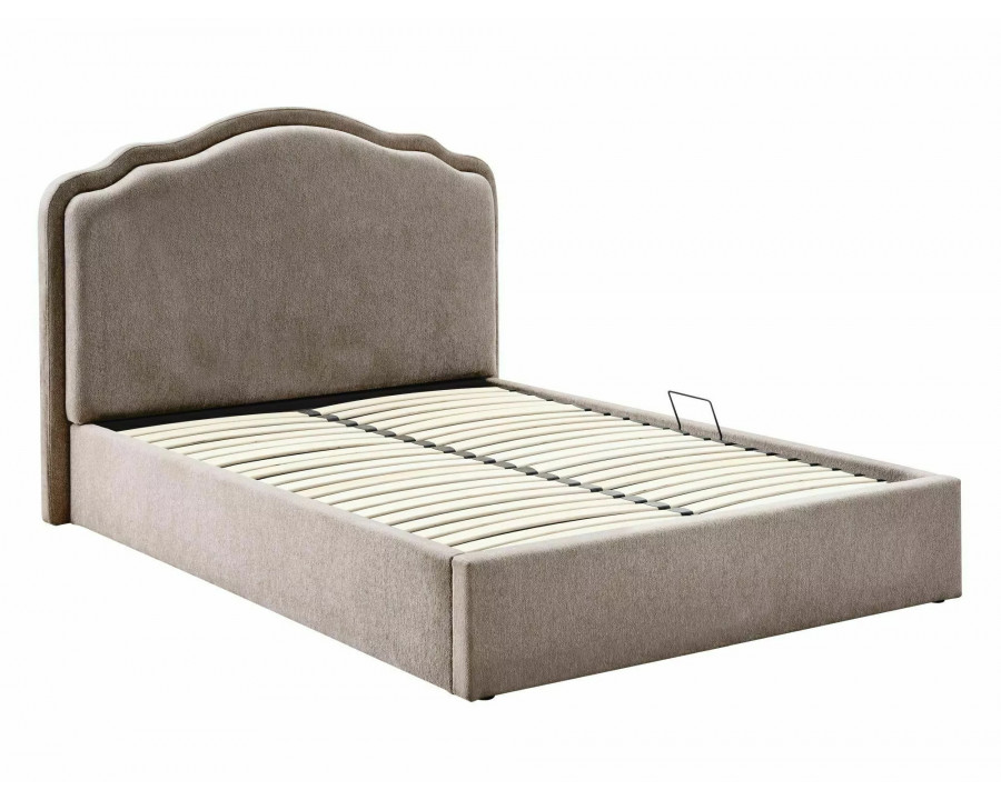 Ліжко полуторне м'яке Florencja Raven 140×200 Темно-бежева тканина