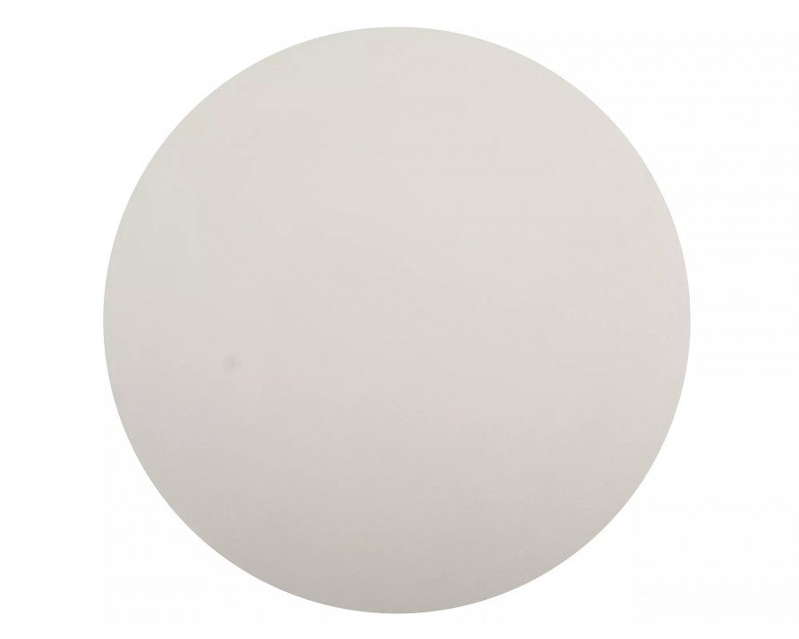 Стіл обідній кухонний Aurora ø120 см МДФ + мікроцемент Екрю / Екрю каркас