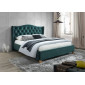 Двоспальне ліжко Aspen Velvet 160X200 Зелений / Дуб