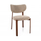 Стілець кухонний обідній м'який Rin D Бежева тканина / Горіх каркас