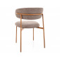 Стілець кухонний обідній м'який Elton D Бежева тканина Brego / Дуб каркас