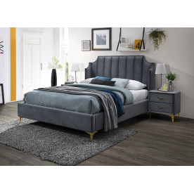 Двоспальне ліжко Monako Velvet 160X200 Сірий