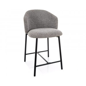 Напівбарний стілець кухонний Osaka H-2 Сіра тканина / Чорний каркас