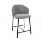 Напівбарний стілець кухонний Osaka H-2 Сіра тканина / Чорний каркас