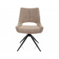 Стілець кухонний обідній м'який Fino I Темно-бежева тканина Noelle / Чорний каркас