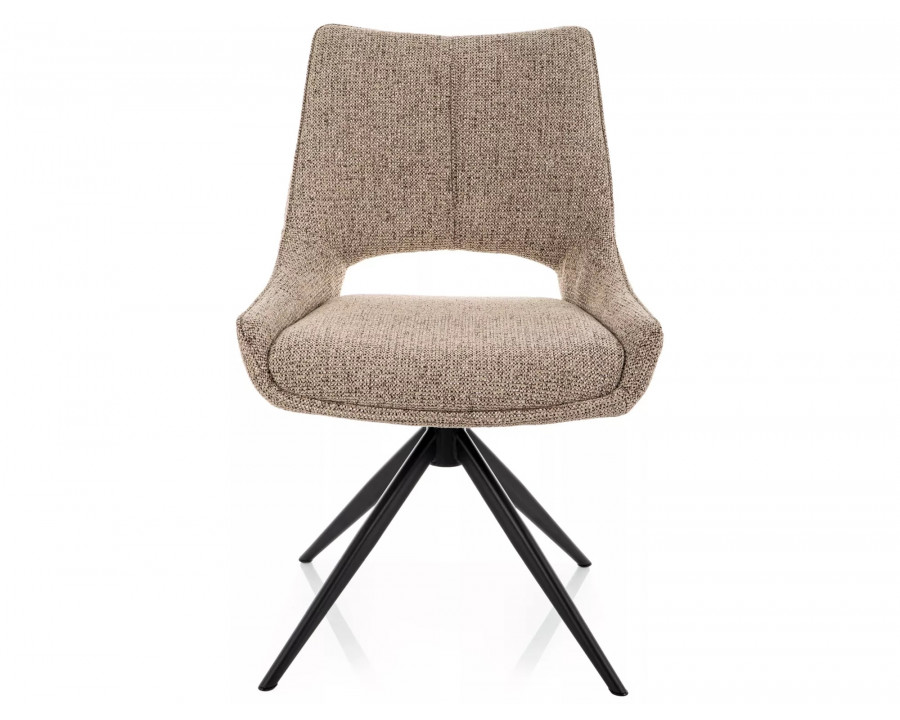 Стілець кухонний обідній м'який Fino I Темно-бежева тканина Noelle / Чорний каркас