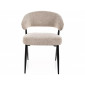 Стілець кухонний обідній м'який Lucio Noelle Бежева тканина / Чорний каркас