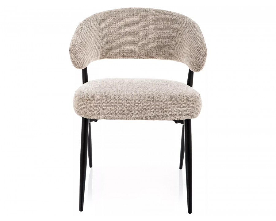 Стілець кухонний обідній м'який Lucio Noelle Бежева тканина / Чорний каркас