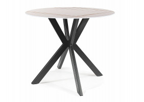 Стіл обідній TALIA Білий (ефект мармуру) / Чорний діаметр 90