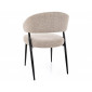 Стілець кухонний обідній м'який Lucio Noelle Бежева тканина / Чорний каркас