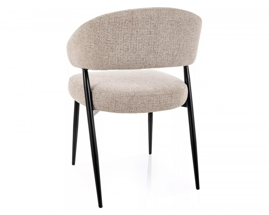 Стілець кухонний обідній м'який Lucio Noelle Бежева тканина / Чорний каркас
