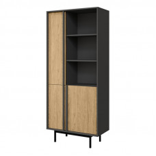Вітрина ALSY REG 2 83х195х43 антрацит / дуб