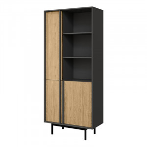 Вітрина ALSY REG 2 83х195х43 антрацит / дуб