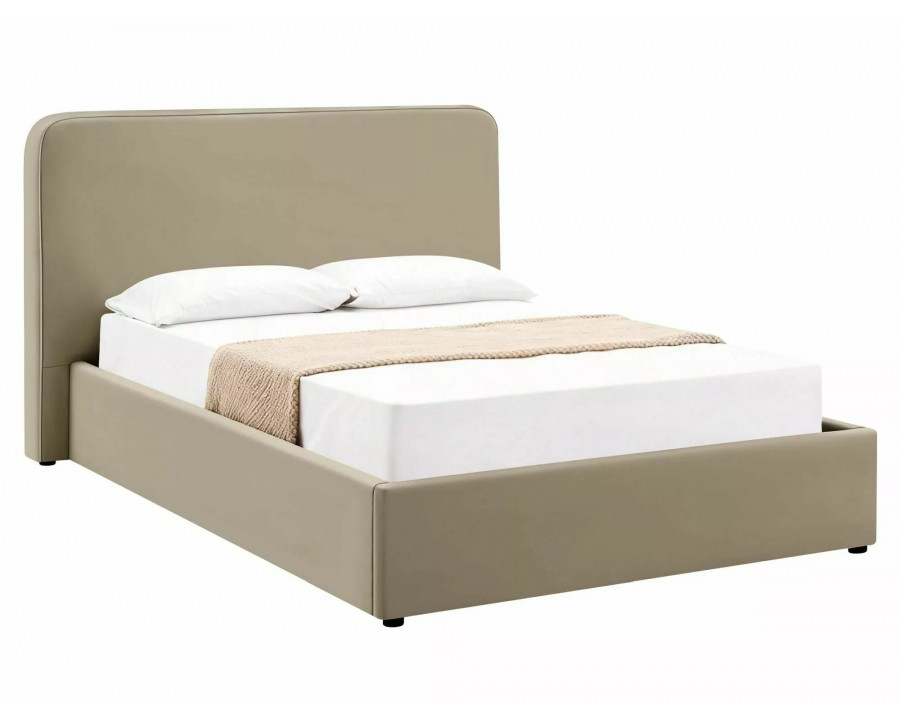 Ліжко полуторне м'яке Lumia Velvet 140×200 Темно-бежева велюр Bluvel