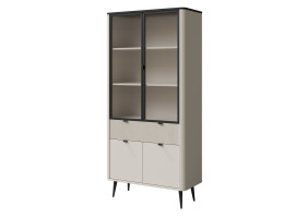 Вітрина MARLY REG 2 90х191х40 кашемір / сірий