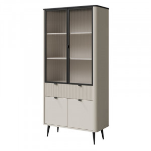 Вітрина MARLY REG 2 90х191х40 кашемір / сірий